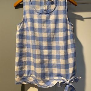 J Crew Plaid Tie Bottom Tank Top